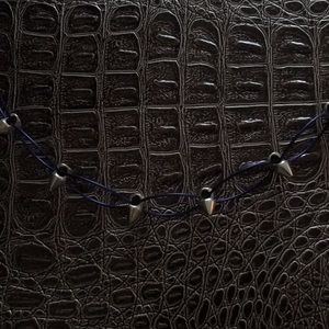Spiked silver and blue wire choker